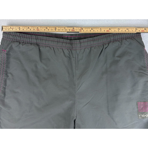 Vintage Y2K Nike Windbreaker Track Pants Youth Large 14 Gray Pink Silver Tag Zip - Picture 7 of 12